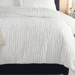 New Pottery Barn Camille Duvet White Cotton Textured King